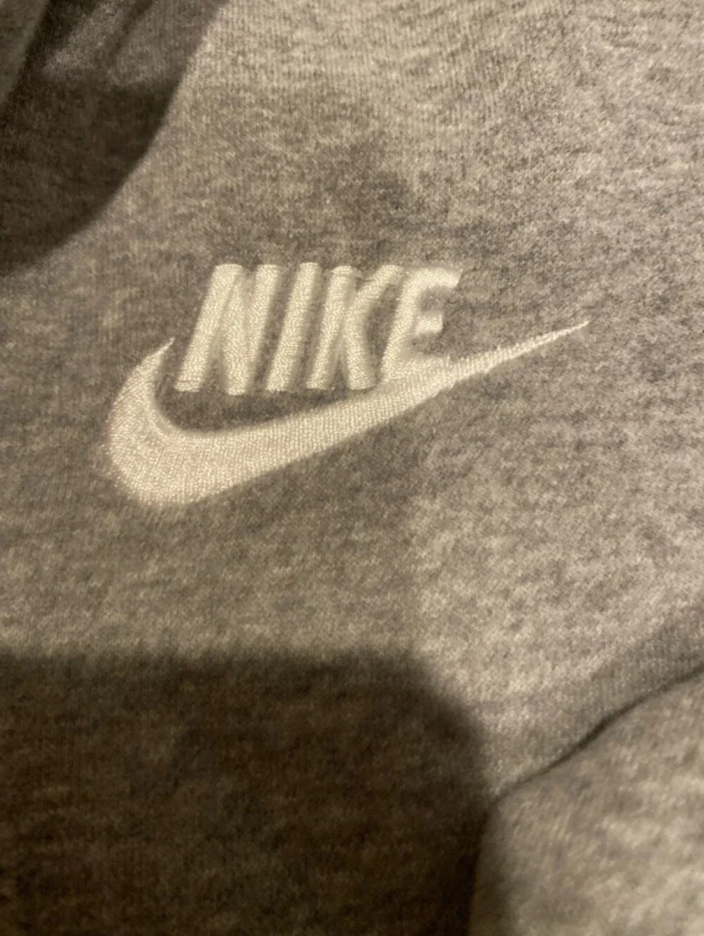 Nike Gray Full-Zip Hoodie with White Swoosh